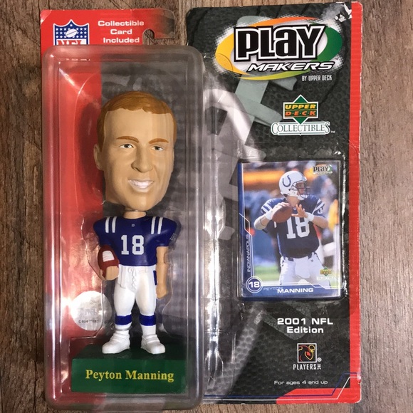 2001 NFL Edition Play Makers By Upper Deck Peyton Manning 7" Bobble Head Figure - Picture 3 of 4